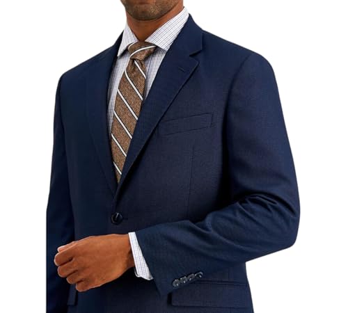 Nautica Mens Modern fit 2 Piece Suit 42 S / 36 Waist Navy Birdseye Blue Stretch3