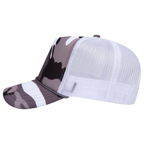 Image of OTTO Polyester Foam Front 5 Panel High Crown Mesh Back Trucker Hats in 97, Bulk, Wholesale