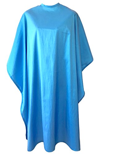 JNxcel Premium Quality Water Repellent Nylon/Polyester Fabric Hair Salon & Barber Hair Cutting & Shampoo Cape with Snap Closure (Sky Blue)