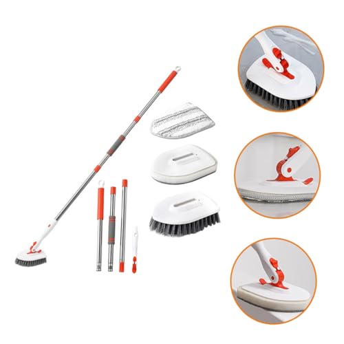 Brosse dure pour carrelage et joints avec manche télescopique réglable