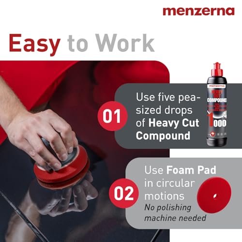 Image of menzerna Heavy Cut Compound 1000 Improved Formula I Abrasive Polishing Compound for Deep Scratches, Swirls I Buffing and Polishing Compound for Scratch Repair I Silicone Free I 16 fl oz.