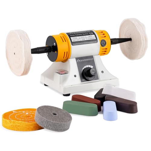 BAOSHISHAN Pulidora de Banco Máquina de Pulir de Joyas 320W Esmeriladora de Banco Multifuncion 220V 10000rpm para Grabar/Pulir/Taladrar