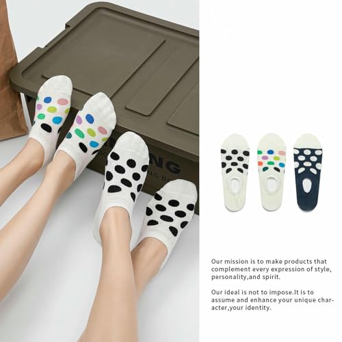5 pairs - Creative polka dot shallow silicone non-slip summer thin cotton socks3