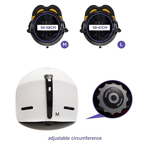 2-In-1 Detachable Wind Shield Ski Helmet Anti-Fog Anti-Uv Integrated Ski Goggles Snowboarding (Orange, M (55-58Cm)) #TOP4