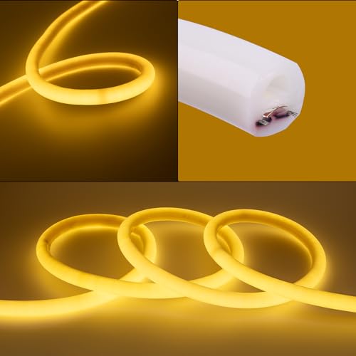 Image of BENLUN 24V 360 Degree LED Neon Light 16.4ft, 3000K Warm White LED Strip Light Outdoor Waterproof, Flexible LED Rope Light for Bedroom Garden Commercial (Power Adapter not Included)