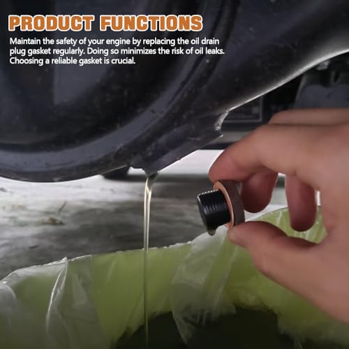 Image of 15PCS Oil Drain Plug Gasket, Oil Plug Crush Washer, 14mm Copper Crush Washer Oil Sealing Gaskets, Car Accessories Drain Plug Gasket Crush Washer Seals Compatible with OEM PN Part 007603-014106