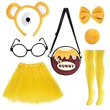 Yewong Women Halloween Yellow Bear Costume Accessories Set Animal Cosplay Set for Party Fancy Dress