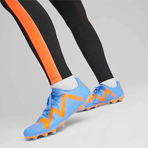 PUMA Men's FUTURE PLAY FIRM GROUND/ARTIFICIAL GROUND Soccer Cleat, Blue Glimmer-PUMA White-Ultra Orange, 12 | Image 4