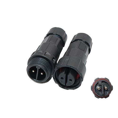 GXMRHWY M16 Waterproof Cable Connector IP68 2 Pin Male Female Plug Welding Electrical Wire Connector