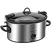 Complete Cuisine CC-SL-6100-LL-SS 6-Quart Oval Slow Cooker with Locking Lid and Stainless-Steel Exterior