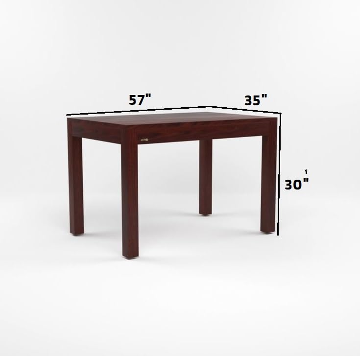 Image of UK FURNITURE Solid Wood Dinning Wooden Dining Room Set 6 Seater Dining Table with 6 Chair for Dining Room & Home Living Room Furniture |(Dark-Walnut)
