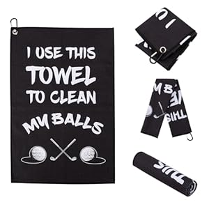 ANEETAFAN Golf Towel, Funny Golf Towel Printed Towels, Microfiber Waffle Embroidered Towels for Golf Bags with Clip, Golf Accessories, Golf Gifts for Men Women Golf Fan Golfer
