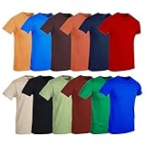 BILLIONHATS 4 Pack of T-Shirts - Size 7X - Plus Size Men's Solid Colors Cotton T-Shirts Short Sleeve Lightweight Big Tall Tees, Bulk (7X-Large)