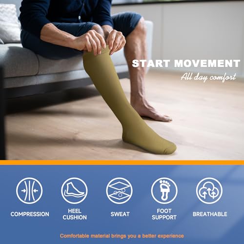 Image of bropite Compression Socks for Women &Men Circulation-Support Knee High Socks 20-30 mmhg-Best for Running,Medical,Nurse,Travel