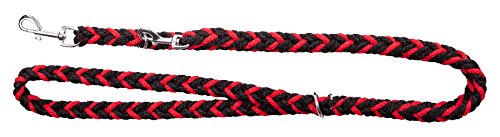Dingo Braided and Extended Dog Lead for Daily Use Easy Attaching, Red and Black 10310, Red/Black, 1.8 x 220 cm