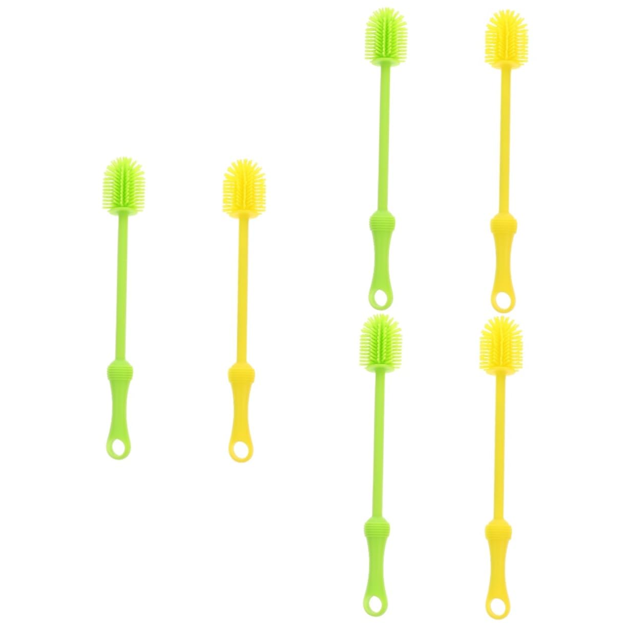 TOYANDONA 6 Cepillos Multifuncionales Para Biberones Limpiador Multiusos Cepillo De Limpieza De Silicona Cepillos De Limpieza Para Uso Doméstico Chupete Limpiador De Botellas De