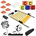 KIKILIVE Kit Entrenamiento Futbol niños Velocidad y Agilidad de fútbol Escalera de Agilidad y Cono,paracaídas para Correr con Resistencia,Cono Deportivo,Clavos metálicos y Bolsa de