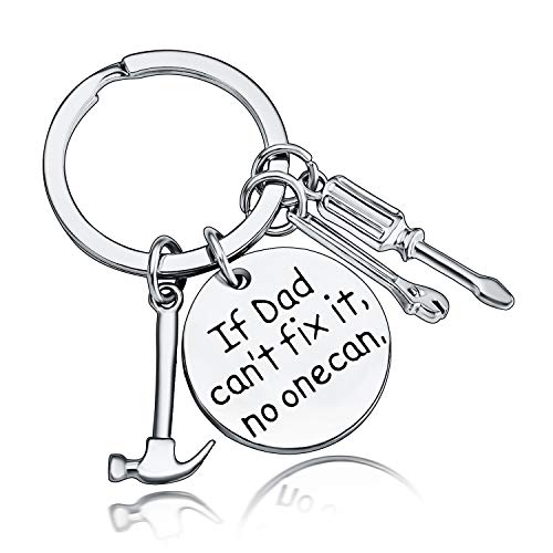 BESPMOSP Dad Keychain Dad Gifts Father's Day Keyring Dad Gifts from Daughter-If Dad Can't Fix It No One Can (Dad)