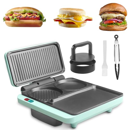 Baker's Friend Breakfast Sandwich Maker, Nonstick Electric Griddle
