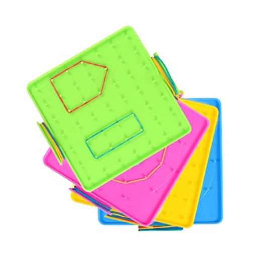 Toyvian 4 Piezas Tablero De Clavijas Educación Manipulativa Matemática Kit Básico para El Aula Geoplanos para El Aula Juguetes Educativos El Plastico Doble Cara Niño Junta De Goma