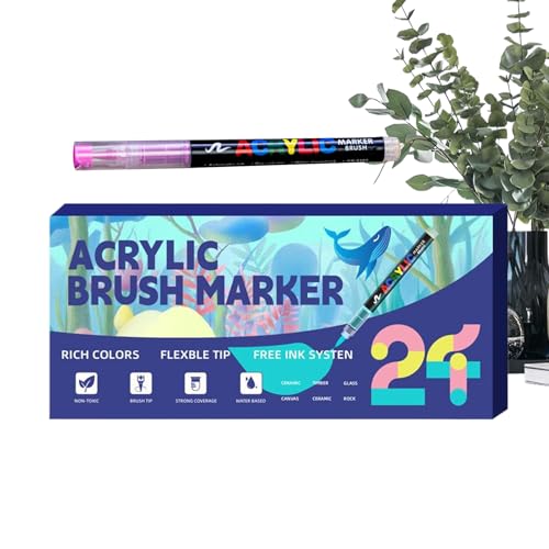 Generisch Rotuladores acrílicos,Suministros de arte multicolores con capas,Pinceles | Para niños adultos Escuela Oficina Favores Decoración Artesanía Cumpleaños Navidad Precios