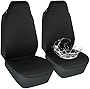 Elantrip Automotive Black Front Car Seat Covers Set Universal Fit Bucket Seat Protector Airbag Compatible for Cars SUVs Trucks Vans, Black 2 PCS