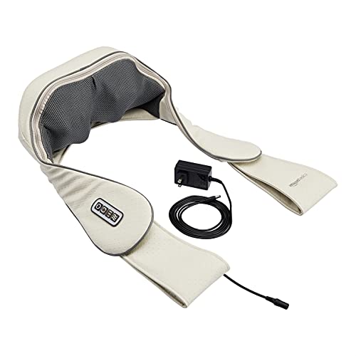 Amazon Basics Shiatsu Neck, Shoulder And Waist Massager With Infrared Heat And Deep Kneading Rotation For Use At Home Or On The Go - Beige #TOP18