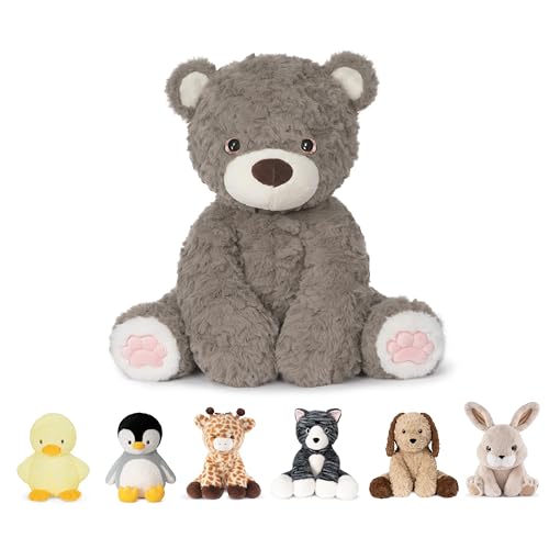 Image of Niuniu Daddy Brown Bear Weighted Stuffed Animals, Plush Toy Pillow for Kids