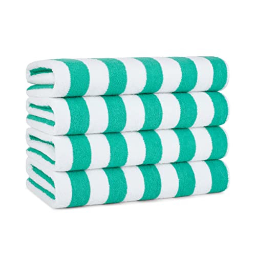 Arkwright Oversized California Beach Towels - (Pack Of 4) Absorbent, Quick Drying, Ringspun Cotton Pool Towel, Perfect For Hotel, Spa Hot Tub, And Bath, 30 X 70 In, Green #TOP21