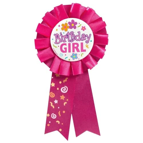 Birthday Girl Multicolor Award Badge (17cm x 8cm) 1 Count - Vibrant & Fun Celebration Accessory for the Special Day