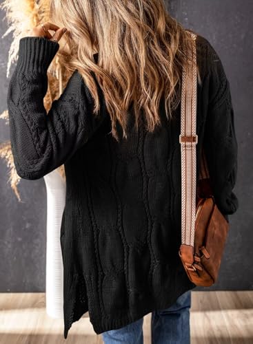 Image of SHEWIN Womens Open Front Long Sleeve Oversized Cardigan Sweaters Knit Coats with Pockrts