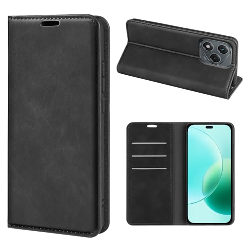 Fertuo Cover per Honor 400 Lite 5G, Custodia a Libro in Pelle Flip Case Portafoglio con Porta Carte, Chiusura Magnetica [Interna in Silicone Morbido] Cover per Honor 400 Lite 5G, Nero