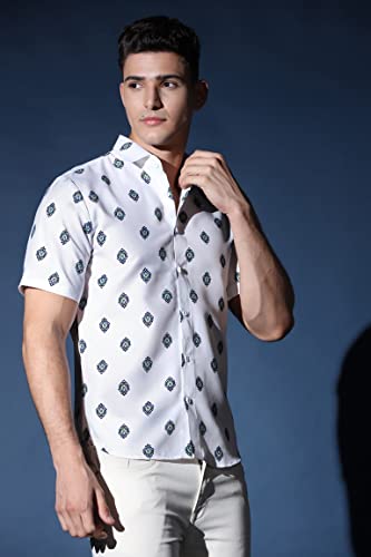 Image of Leriya Fashion Men's Rayon Shirt - Summer Button Down Shirts | Half Sleeve Printed |Formal |Casual Stylish (Available in Plus Size)