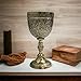 Morcomart Handmade Brass Wine Chalice Goblet – Artisanal Craftsmanship, Antique Vintage Design – Elegant Cups for Wedding, Church, Festive Events (Polished Brass)