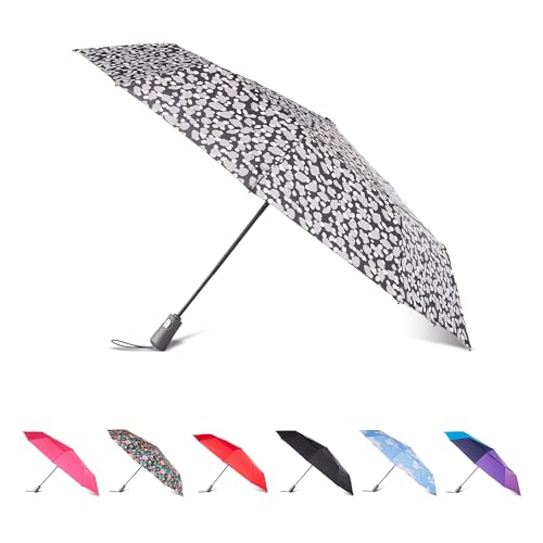 Totes Auto Open/Close Windproof Ultimate Compact Umbrella with UV and Water Repellent Protection