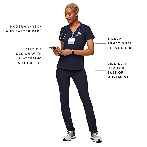 Figs Catarina One-Pocket Scrub Top For Women — Navy Blue, Xxs #TOP1