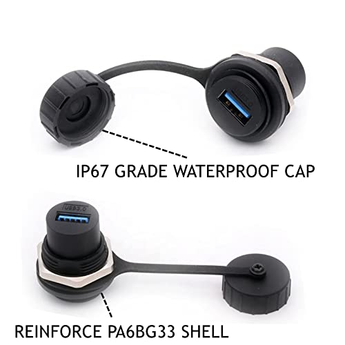 Conector impermeable USB 3.0 con montaje en panel y transferencia de datos fluida 6