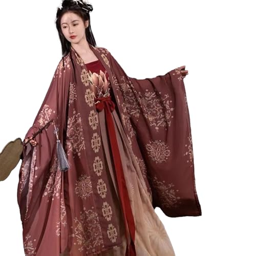Costume Chinois Ancien Femme Hanfu Jupe et Tailleur Traditionnel Taille XL Modèle D