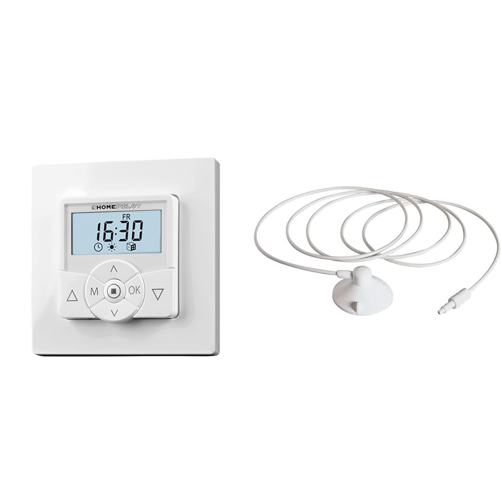 HOMEPILOT Zeitschaltuhr premium + 1,5 m Sonnensensor, Rollladenschalter für Rollladenmotor