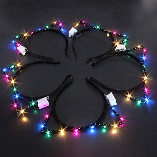 Preisvergleich Produktbild Cuigu Katze Ohr Haarband, LED Leuchten Metallhaarband, Blinkendes Stirnband Glühendes Haarband Headwear-Haarschmuck, Neues Jahr Weihnachtsfest Cosplay Partybedarf, Zufällige Farbe