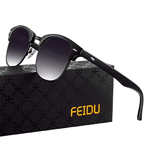 Preisvergleich Produktbild FEIDU Halbrahmen Polarisierte Klassische Metall Sonnenbrillen Herren-Retro Polarisierte Sonnenbrille Damen FD 3031 (Violett, 2.04)