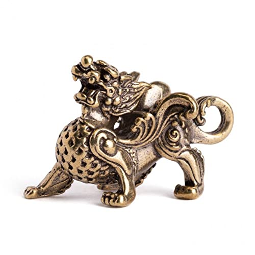 Danlai Feng Shui Pixiu Statue -Dekoration Retro Messing Pixiu Pendant Ornamente Schlüsselkette Anhänger Vintage Lucky Flying Pixiu