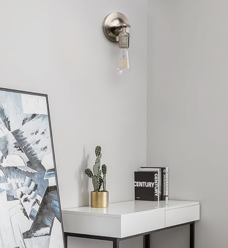 Image of Phansthy Wall Light Fixture Single Swing Arm Wall Lamp Industrial Wall Mounted Sconce Lighting Wall Candle Light Decorative Lighting for Kitchen Living Room Hallway Bathroom (Brushed)