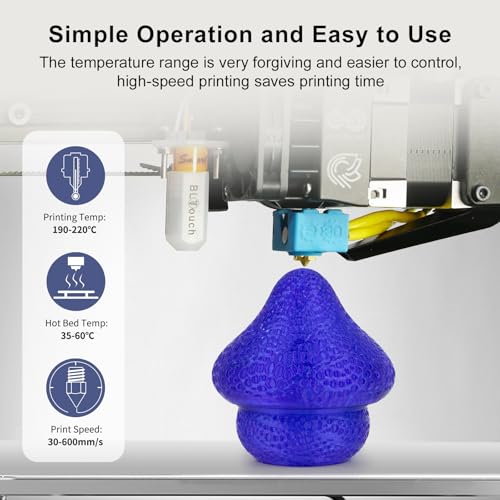 Image of IEMAI Clear PLA Filament 1.75mm Blue 1kg, Glossy Transparent Finish 3D Printer Filament Up to 600mm /s High Speed Printing for Lampshades, Home Decor & Creative DIY