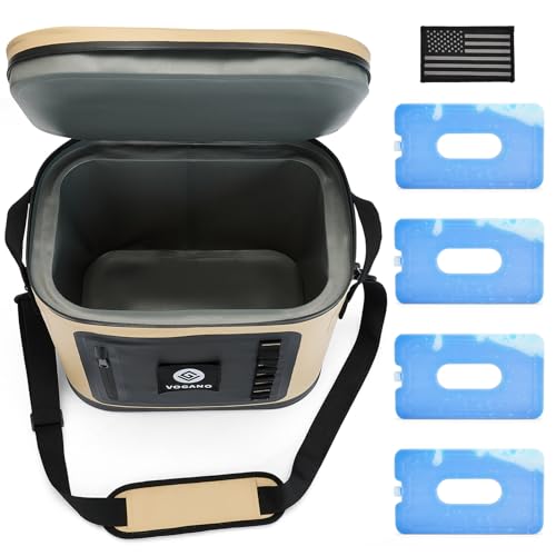 Image of Vogano 40 Can Soft Cooler Bag - Insulated Leak-Proof Large Cooler Bag with Roll-Top Waterproof Seal | Portable Ice Chest for Camping, Beach, Travel, Picnics | 24HR Cold Retention
