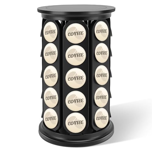 La Mejor Recopilación de Soportes para cápsulas de café los mejores 10. 42 Portavasos K, Carrusel de vasos K, Porta Cápsulas de Café, Porta Cápsulas de Café, Portas Cápsulas de Cafés Carrusel Organizador Compatible con 40 Cápsul (negro)