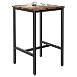 Lutown-Teen Square Bar Table, High Top Table - Industrial Metal Frame for Small Spaces & Narrow Kitchens, 23.6x23.6x36.9 in (LxWxH), Easy Assembly, Rustic Brown and Black