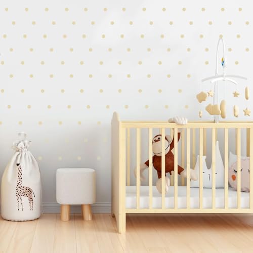 Set de 100 adhesivos murales beige mate con puntos miniatura 3