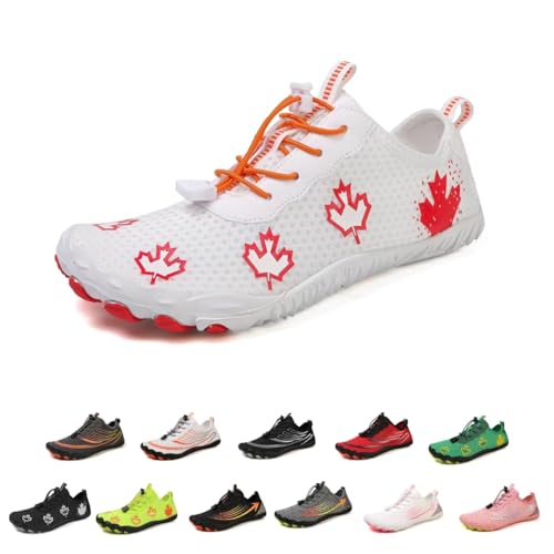 Hike Barefoot Shoes Women, Professional Barefoot Shoes , Hike Barefoot Shoes for Women Men - Breathable & Non-Slip Athletic Footwear, Neuropathy Shoes for Women,Wide Toe Water Shoes, Breathable Zero-drop Trail Running Shoes, With Non-Slip Hiking barefoot shoes ?Surfing quick-drying shoes (White - 68, Adult, Men, 3, Numeric, US Footwear Size System, Medium)