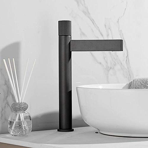 Robinet mitigeur de lavabo cascade noir pour rénover une salle de bain